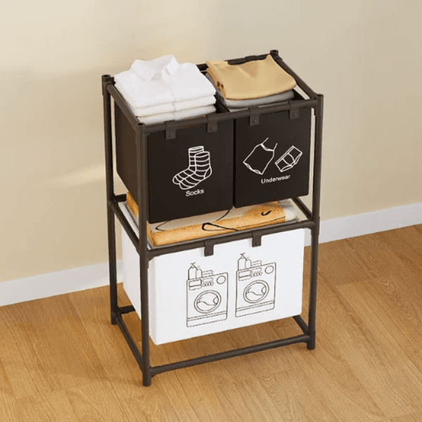 Perfect Dealz 4-Section Laundry Sorter with Dual-Tier Design
