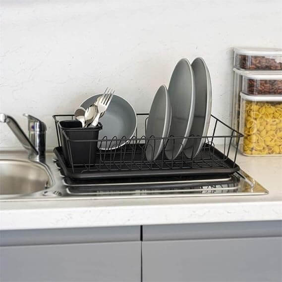 Perfect Dealz Dish Rack Drainer With Drip Tray and Cutlery Holder
