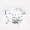 4L Round Chafing Dish with Glass Lid holder, chrome wire stand for buffet serving and food warming.