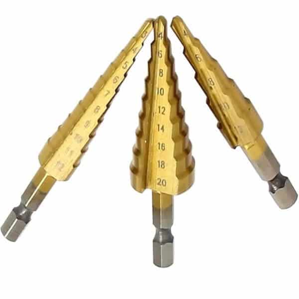 Perfect Dealz 3 Piece High Speed Steel Step Drill Set