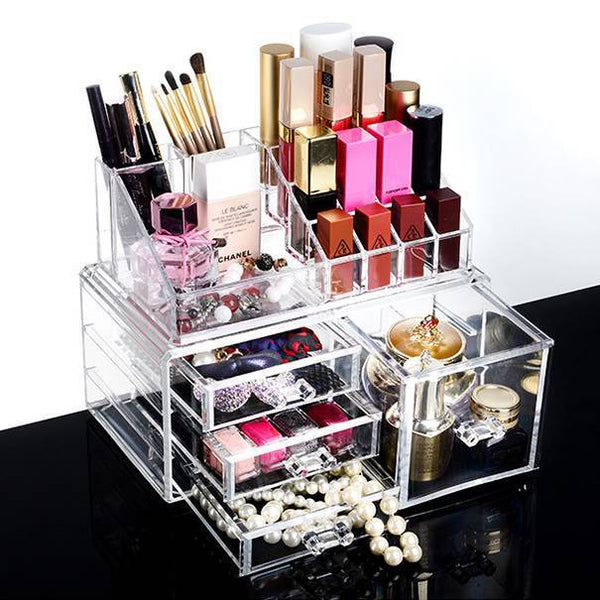 Cosmetic Storage Box With 1 Large and 3 Small Drawers image 0