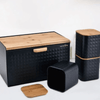 Perfect Dealz Elegant Wooden Bread Box with Matching Canisters