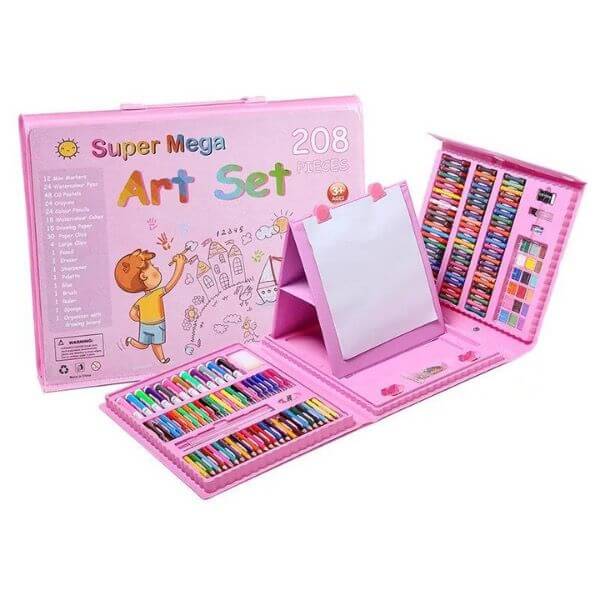 Perfect Dealz Childrens 208 Pieces Painting Brush Set With Drawing Board