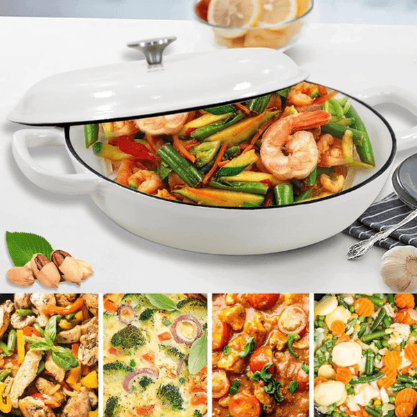 Perfect Dealz 30cm Premium Cast Iron Casserole Pot with Lid