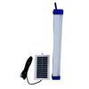 Portable Solar LED Emergency Light System with solar panel and attached cord for outdoor use.