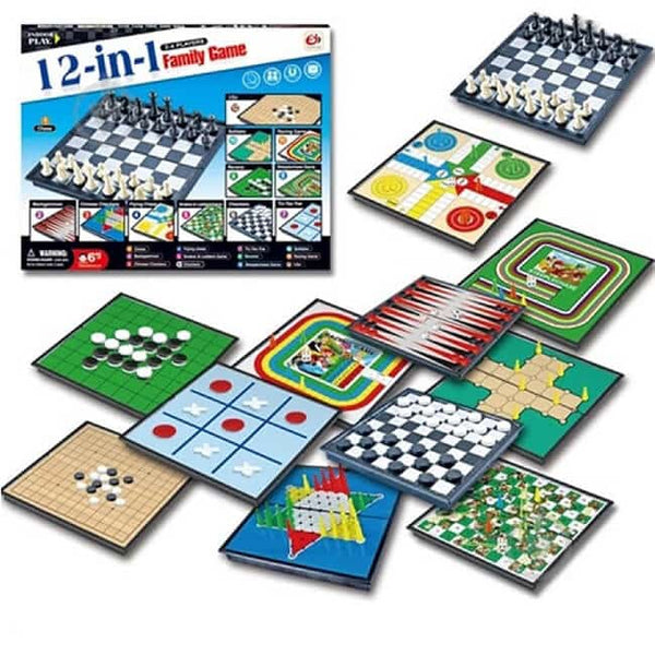 6 in 1 Family Board Game collection featuring multiple classic games for family fun.
