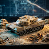 Big Tank Battery-Operated Toy with Light & Sound Effects on a sandy terrain, showcasing its detailed design and features.