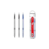12 pcs Semi Gel Ink Pen 0.7mm Blue & Black in a transparent package showcasing three pens.