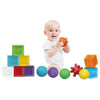 Perfect Dealz 14pcs Puzzle Sensory Soft and Textured Rubber Balls and Blocks Set For Kids