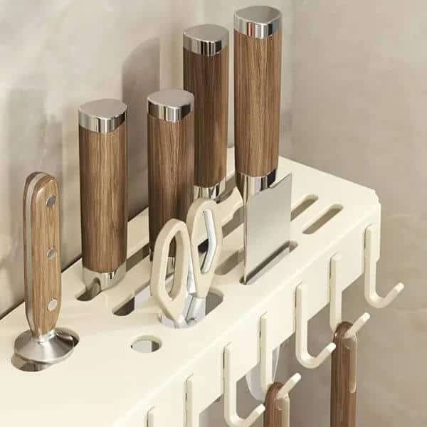 Perfect Dealz 50cm Wall Mounted Multifunctional Kitchen Utensil Holder Rack