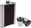 Perfect Dealz Stainless Steel Hip Flask with Leather Effect 4 Shot Glass and Funnel