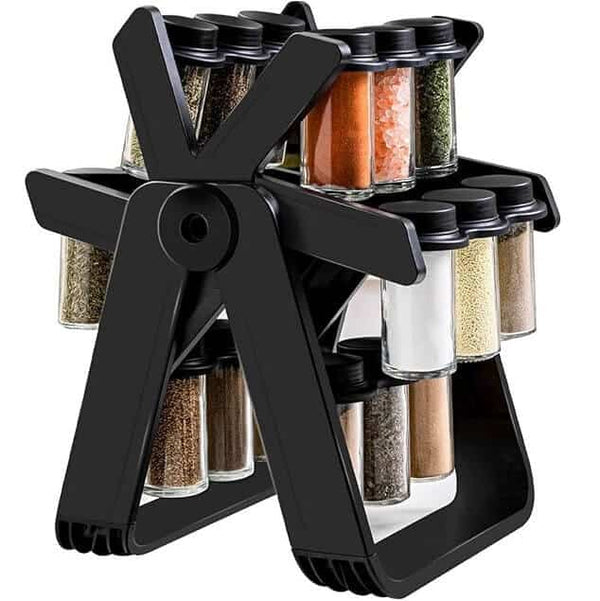 Perfect Dealz 360 Degree Rotating Spice Rack Set with 18 Spice Jars