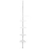 Multi Corner Shelf with adjustable tension pole and four shelves for organized corner storage.