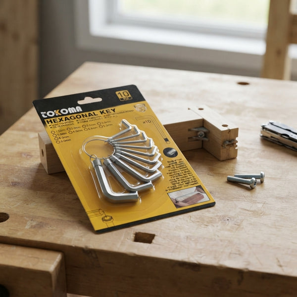 10 Piece Keychain Hex Key Allen Wrench