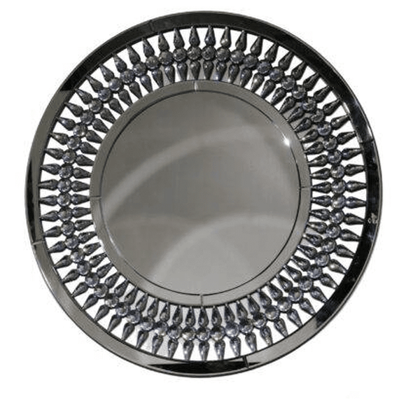 Perfect Dealz Elegant Crystal Teardrop Round Wall Mirror