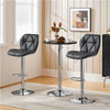 Adjustable Bar Stool and Table Set featuring sleek black bar stools and stylish table in modern kitchen setting.