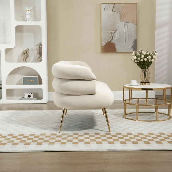 Perfect Dealz Velvet Ease Lounge Chair & Ottoman Set