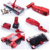 Cordless Swivel Sweeper G6 in red color showcasing its components and design features for easy cleaning.