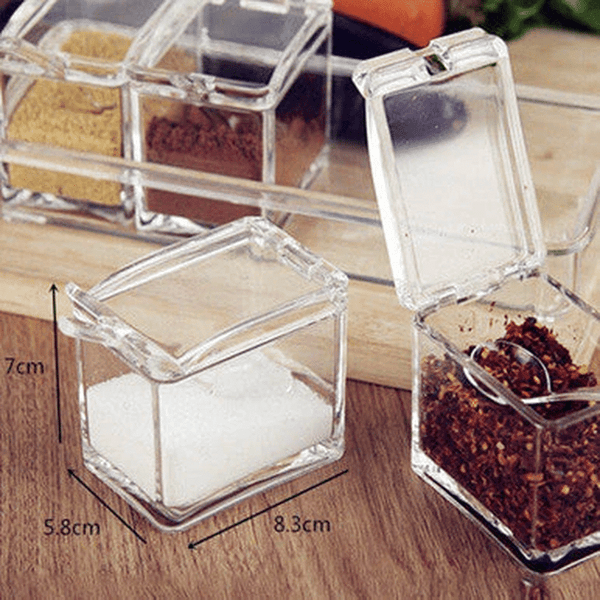 Perfect Dealz 4 Detachable Clear Spice Storage Boxes
