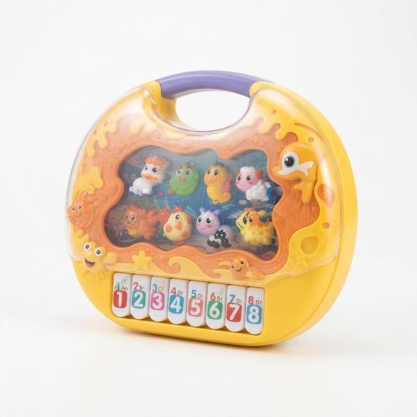 Animal Piano Kids Cartoon Musical Keyboard with colorful cartoon animal characters and numbered keys for toddlers.