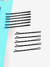 200pcs Wave Design Bobby Pin Set displayed on a colorful surface, showcasing various styles of bobby pins for hair styling.