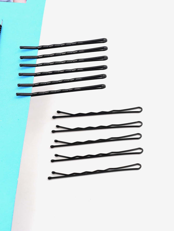 200pcs Wave Design Bobby Pin Set displayed on a colorful surface, showcasing various styles of bobby pins for hair styling.