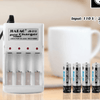 Perfect Dealz Battery Charger with 4 AA Rechargeable Batteries