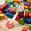 Elephant Rattle Toy featuring a playful elephant design, colorful blocks, and hands-on sensory play elements.
