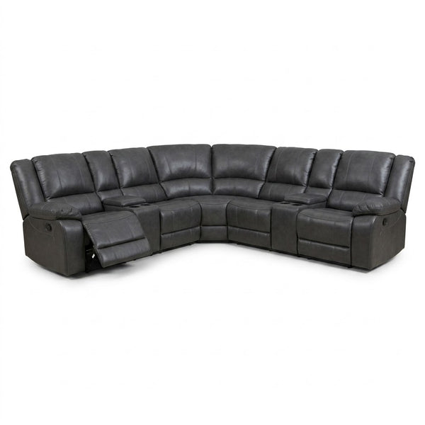 Modern Upholstered 3 Seater Couch with reclining seats in a stylish gray finish.