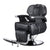 Heavy Duty Hydraulic Barber Chair with adjustable footrest and sleek black leather upholstery, ideal for busy salons.