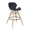 Urban Lounge Bar Chair featuring modern design with black cushioned seat and wooden legs, ideal for kitchens and home bars.