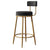 Modern Upholstered Dining Chair in black with gold legs, stylish and comfortable for kitchen or dining areas.