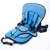 Breathable Anti-Slip Baby Car Seat Cushion in blue with safety harness and comfortable padding.