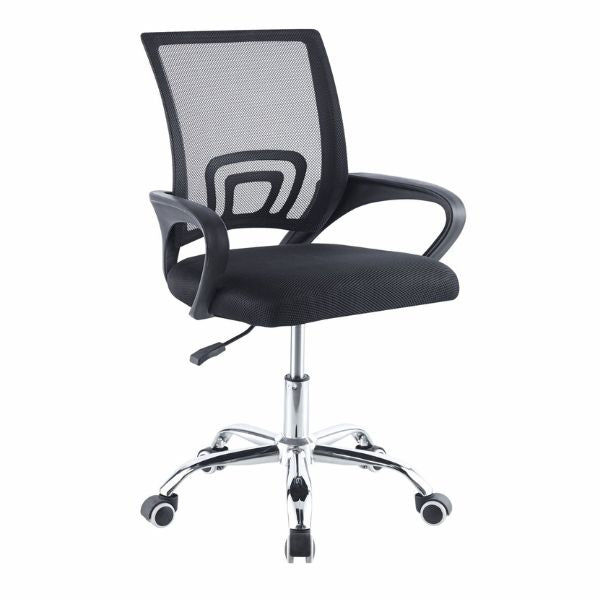 Ergonomic Mid-Back Mesh Office Chair with a breathable design and chrome base, ideal for home or office use.