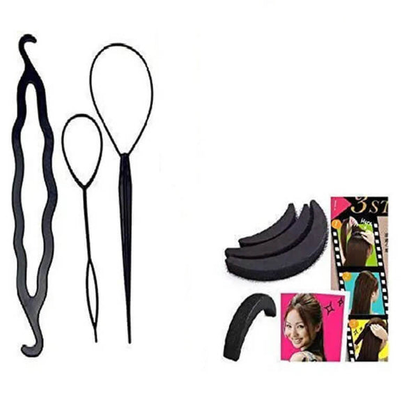 2 Type Hair Arrange hairstyling tools for creating neat hairstyles without clips or pins.