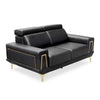 3-Piece Luxury Dark Sofa Set featuring elegant black upholstery and stylish gold accents.