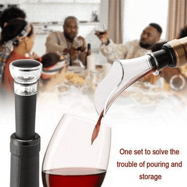 Perfect Dealz Spill-Free Wine Stopper and Pourer Duo