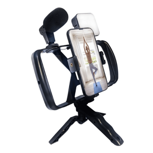 Perfect Dealz Professional Live Broadcast LED Tripod with Microphone for Content Creators