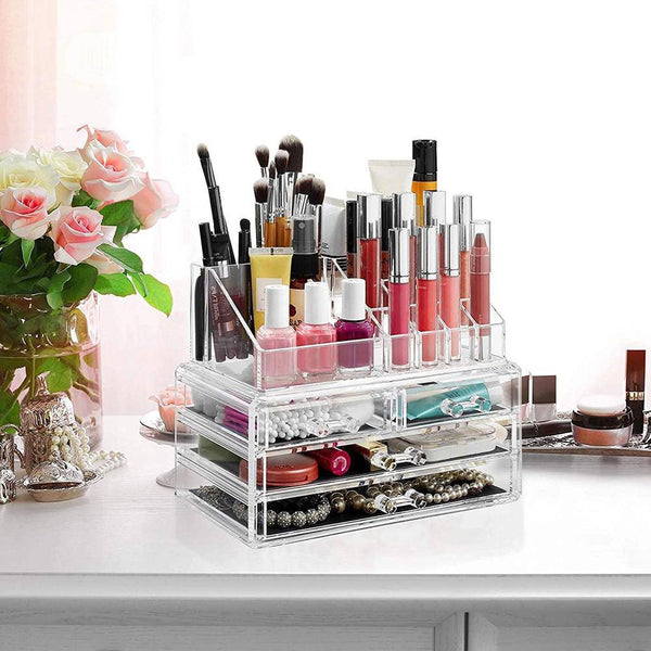 Cosmetic Jewellery Box 2 Small and 2 Large Drawers image 0