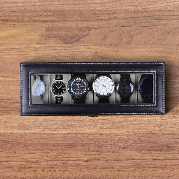 6 Slot Leather Watch Box image 2