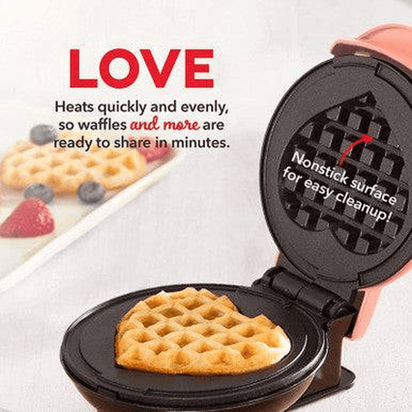 Perfect Dealz Compact Heart-Shaped Waffle Maker