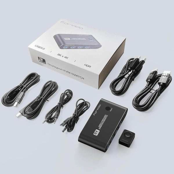 2-Port USB 3.0 DisplayPort 1.4 KVM Switch