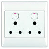 2 x 16A Switched Outlet with White Cover Plate – Double Power Socket with two switches and minimal design.