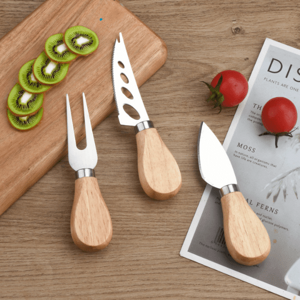 Perfect Dealz 6 Piece Steel Stainless Cheese Knife Set with Wooden Handle