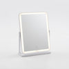 Rectangular LED Desktop Makeup Mirror with Touch Control in a sleek design with built-in lighting.