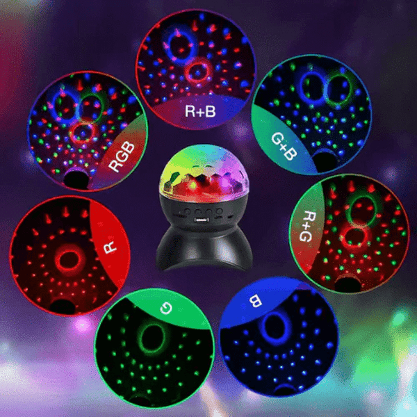 Wireless RGB Party Speaker with colorful light pattern options for vibrant music experiences.