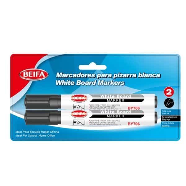 Perfect Dealz Pack of 2 Black Whiteboard Markers (3mm)