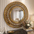 Luxury Crystal Teardrop Round Wall Mirror with jeweled border, enhancing the elegance of a modern interior.