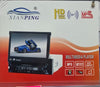 7 Multimedia Player HD 1080 showcased with touchscreen display and car features on packaging.