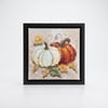 Autumn Pumpkin Framed Wall Art Piece featuring a white and orange pumpkin design in a stylish frame.